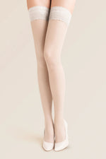 Gabriella Calze 200 15 denier lace-top hold-ups in white
