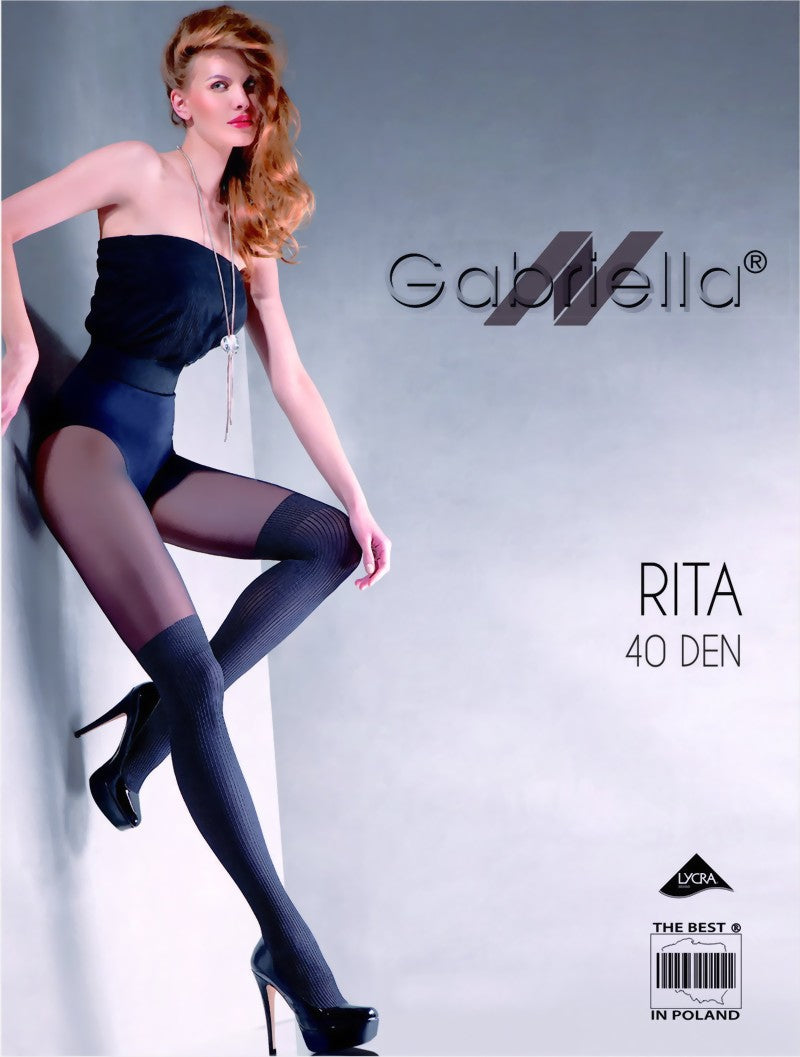 Gabriella Rita 387 faux knee-high tights in black