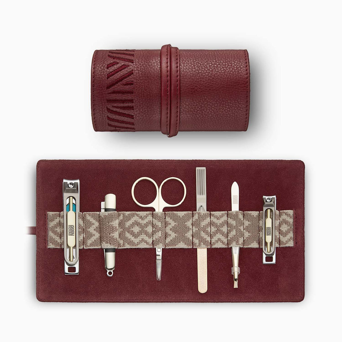 Gaucho Grooming Roll, Bordeaux Red Red Tonal Bronze & Cream Included