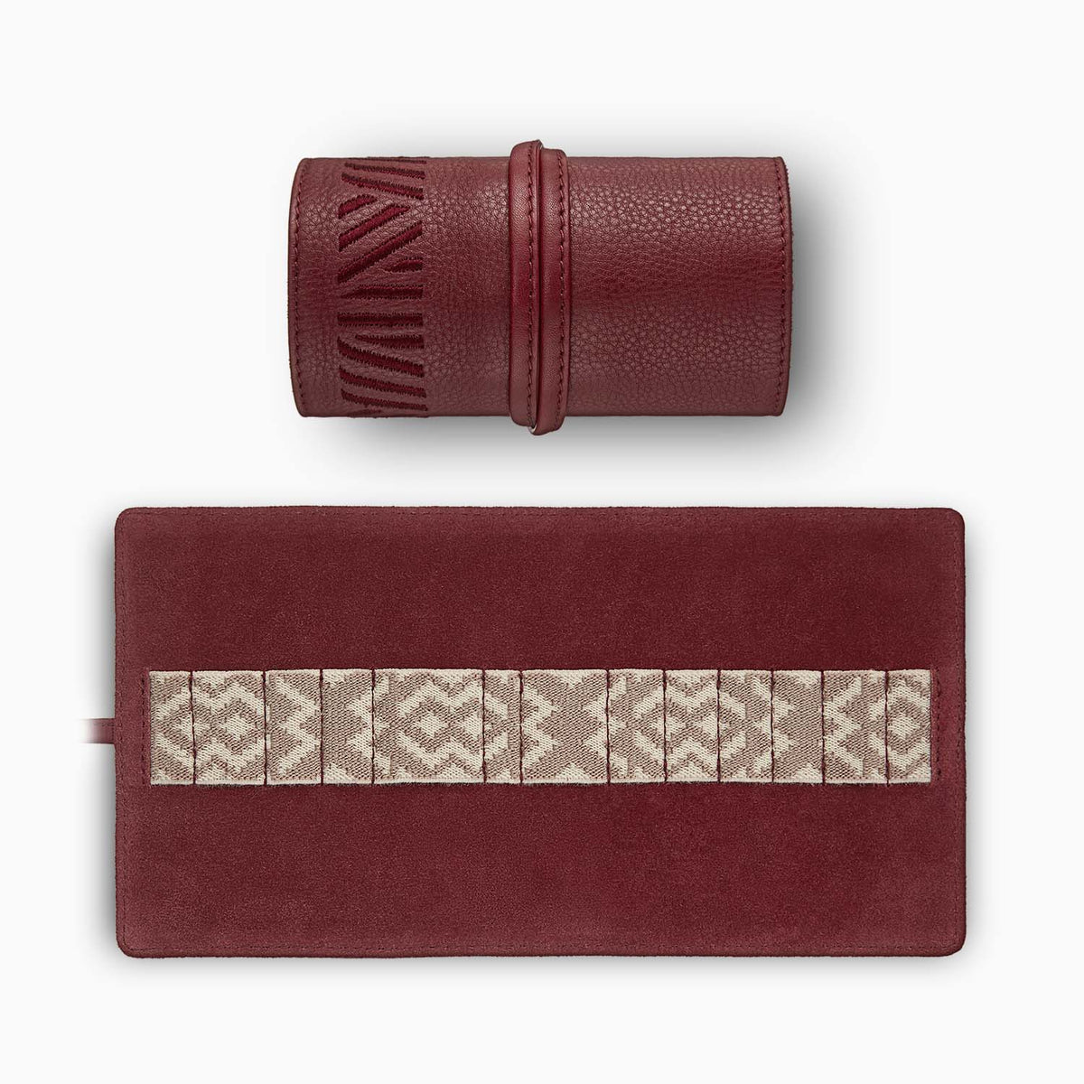 Gaucho Grooming Roll, Bordeaux Red Red Tonal Bronze & Cream Not included