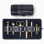 Gaucho Grooming Roll, Navy Blue Blue Tonal Black & Cream Included