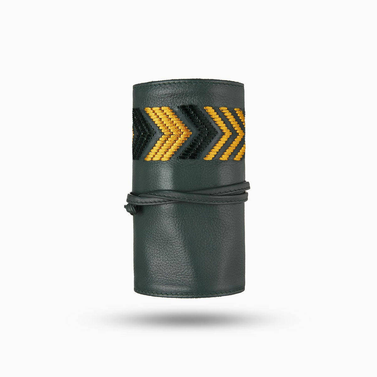 Gaucho Grooming Roll, Racing Green Green & Yellow Yellow & Cream No Manicure Set (Empty Organiser)