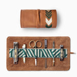 Gaucho Grooming Roll, Tan Green & Cream Green & Cream