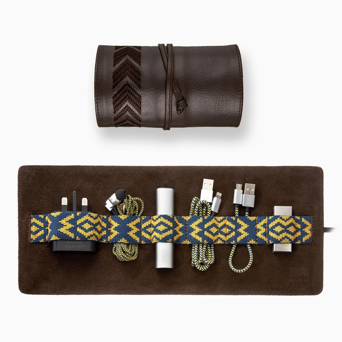Gaucho TechRoll, Dark Brown | Mantidy® Brown Blue & Yellow Included