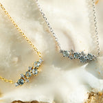 Dainty London Silver Cluster Gemstone Necklace - Elara