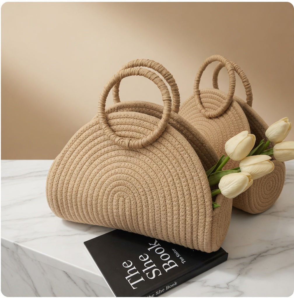 Handwoven Cotton Rope Raffia Clutch Bag — Women's Summer Beach Clutch – alternate view 2