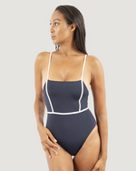 1 People BNK Elegant Y-line Straps One Piece Swimsuit in Grey