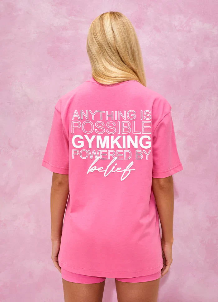 Gym King Malibu Oversized BF Tee Paradise Pink