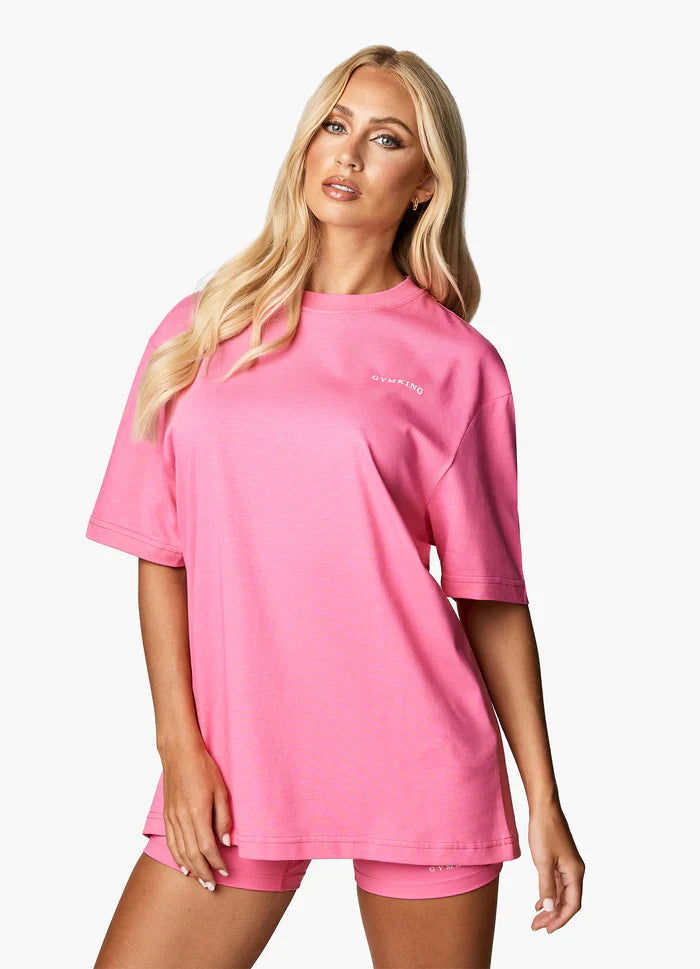Gym King Malibu Oversized BF Tee Paradise Pink
