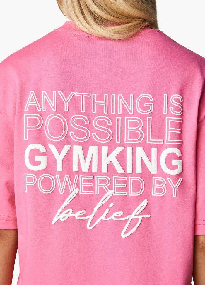 Gym King Malibu Oversized BF Tee Paradise Pink