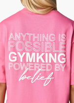 Gym King Malibu Oversized BF Tee Paradise Pink