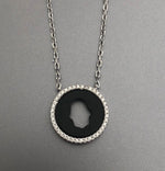 Hamsa Hand Necklaces Black Silver