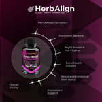 Herbalign Black Cohosh Menopause Relief Capsules with Sage Leaf & Red Clover – Natural Support for Hot Flushes, Night Sweats & Hormonal Balance