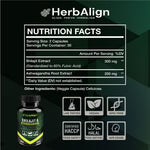 Herbalign Organic Ashwagandha & Shilajit - Natural Pure Raw Caps UK Lab tested