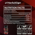 Herbalign Red Yeast Rice & Coenzyme Q10 Capsules – Organic Formula for Healthy Cholesterol, Heart Health & Cellular Energy