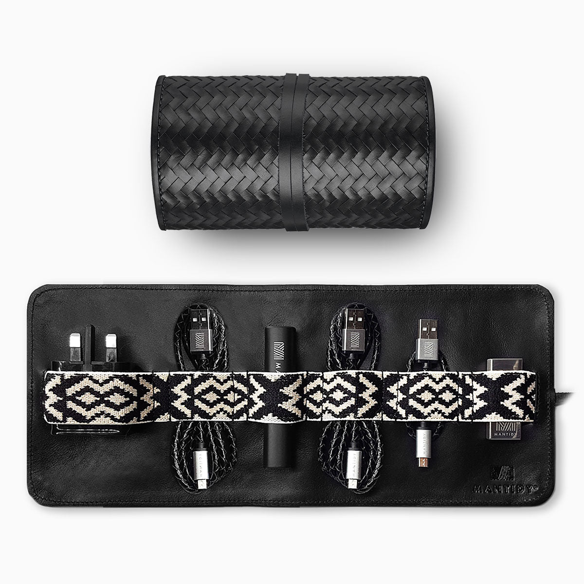 Herringbone TechRoll, Black | Mantidy® Black & Cream Included