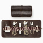 Herringbone TechRoll, Chocolate Brown | Mantidy® Red and Cream