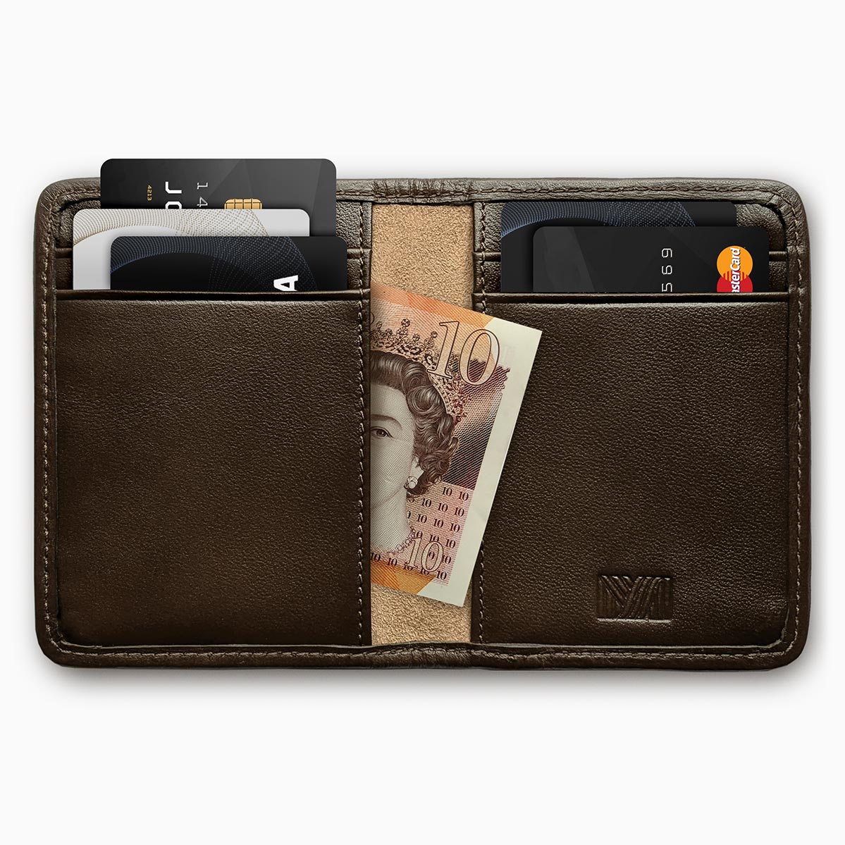 Herringbone Wallet, Brown | Mantidy®