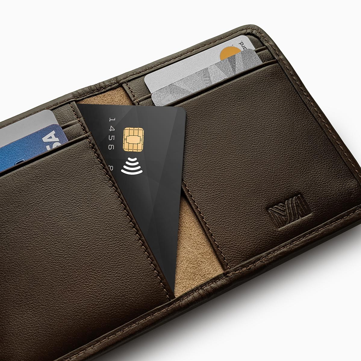 Herringbone Wallet, Brown | Mantidy®