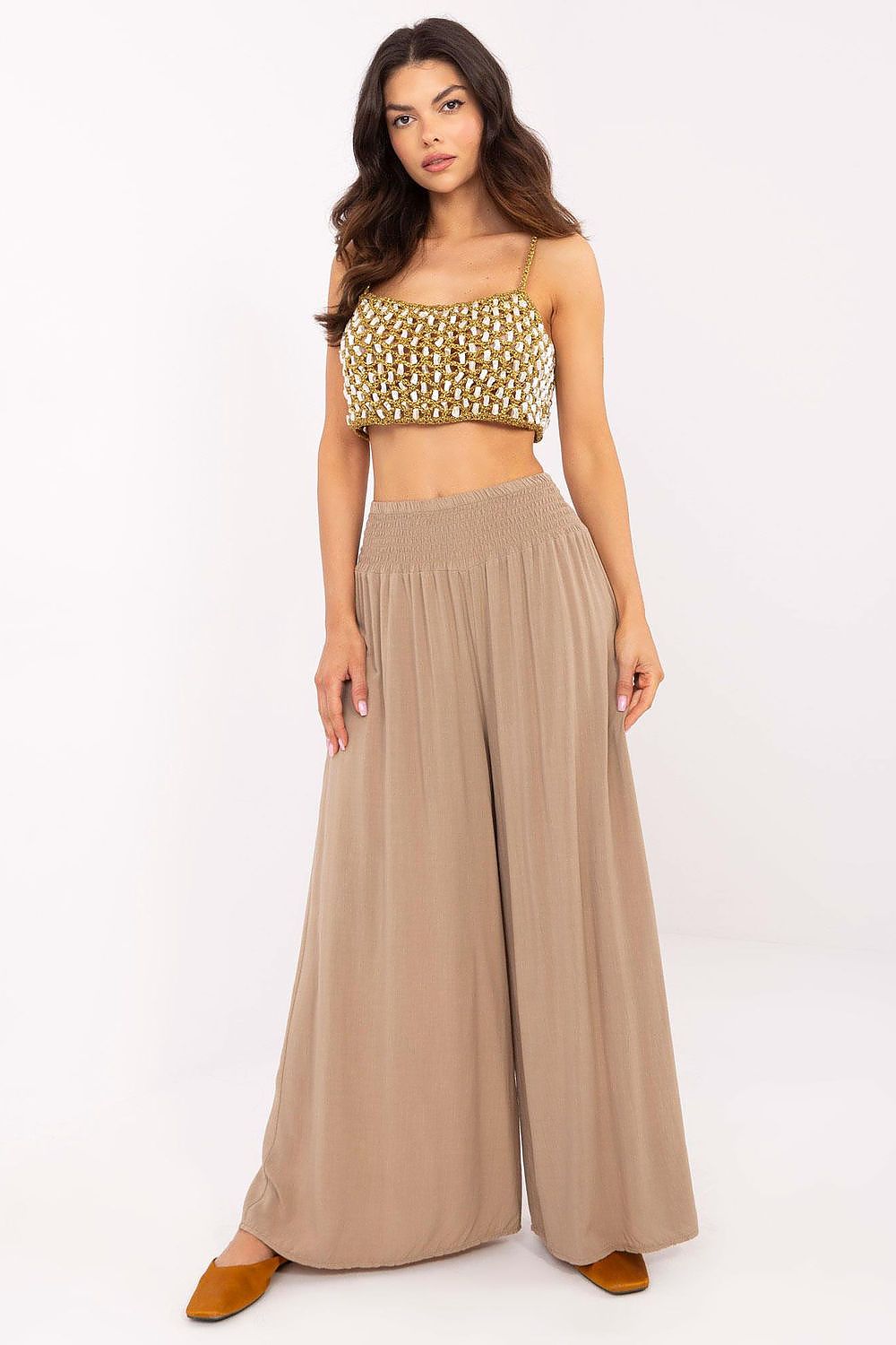 High Waist Wide Leg Loose Women’s Trousers | Och Bella brown
