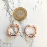 Hoop Earrings with Rings Clear zircon
