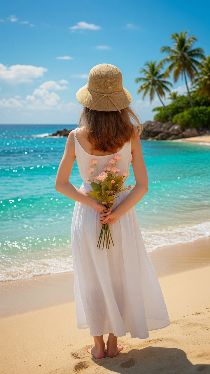 Stone Straw Bow Bucket Hat — Women's Raffia Beach Hat with Bow Detail