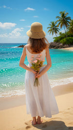 Stone Straw Bow Bucket Hat — Women's Raffia Beach Hat with Bow Detail