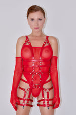 Real Leather Full Body Ladies Harness | Bra Cage & Leg Straps