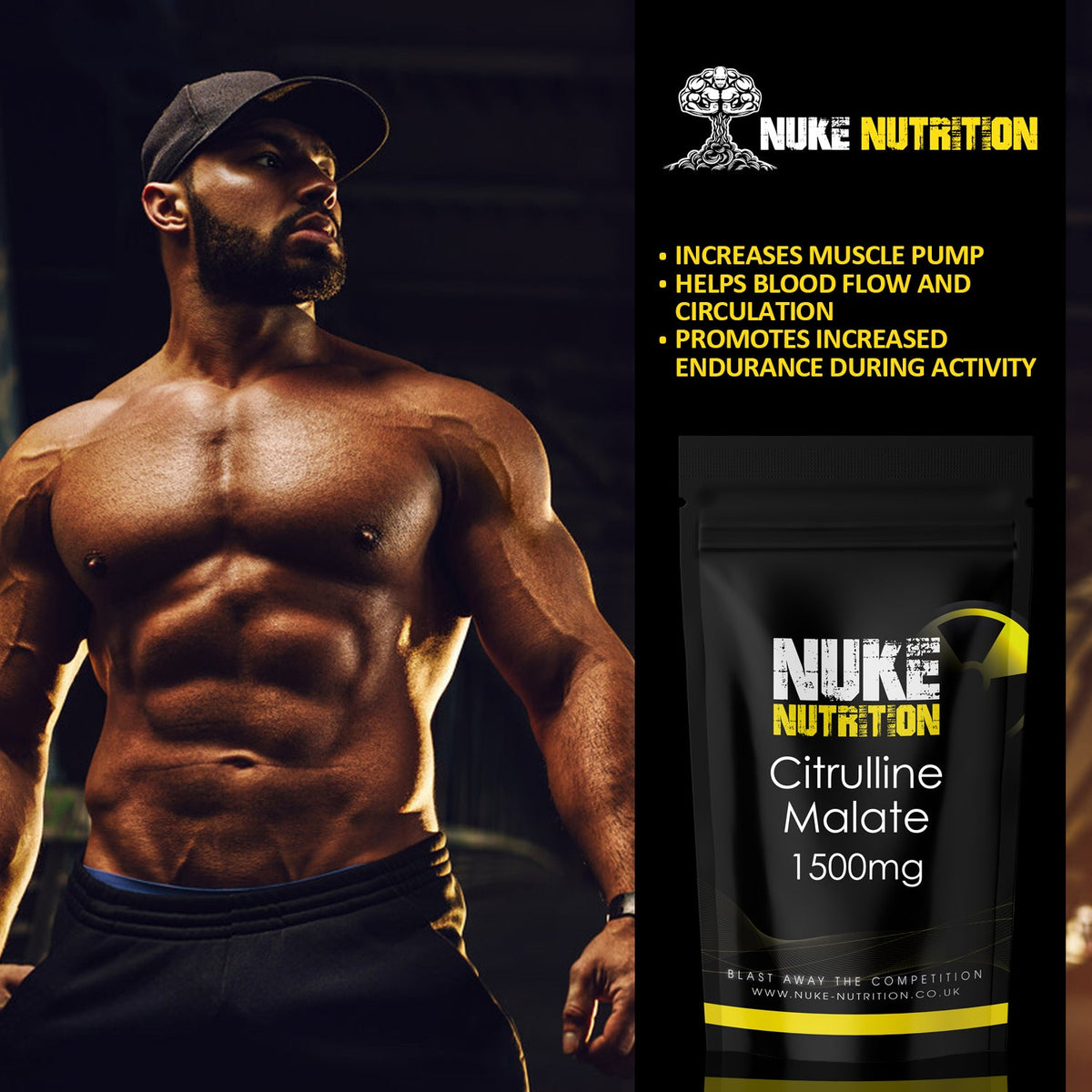 L-Citrulline Malate Pre Workout Nitric Oxide Booster Energy Production Capsules