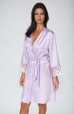 Irall Cleopatra Satin Chiffon Dressing Gown Black