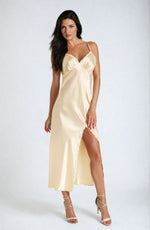 Irall Cleopatra Satin Chiffon Dressing Gown Black