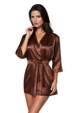 Irall Aria Short Satin Dressing Gown Navy