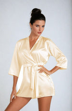 Irall Cleopatra Satin Chiffon Dressing Gown Black