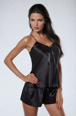 Irall Cleopatra Satin Chiffon Dressing Gown Black