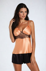 Irall Cleopatra Satin Chiffon Dressing Gown Black