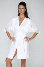 Irall Cleopatra Satin Chiffon Dressing Gown Black