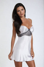 Irall Cleopatra Satin Chiffon Dressing Gown Black