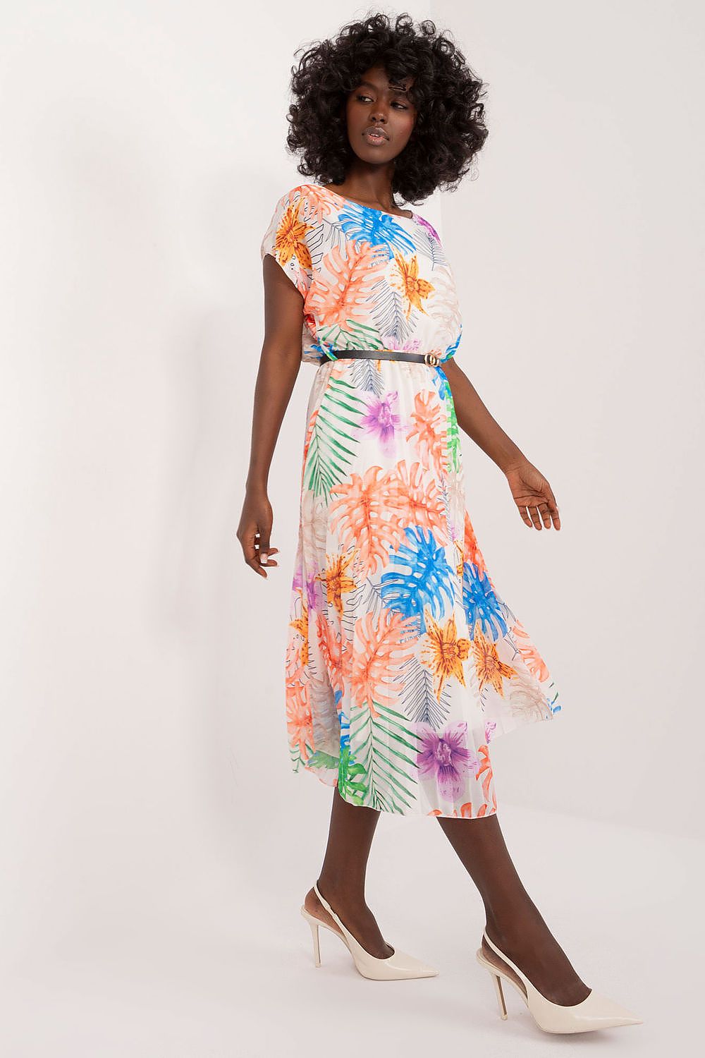 Italy Moda Daydress Colorful Flared Summer Dress - Vibrant Short-Sleeve Chic