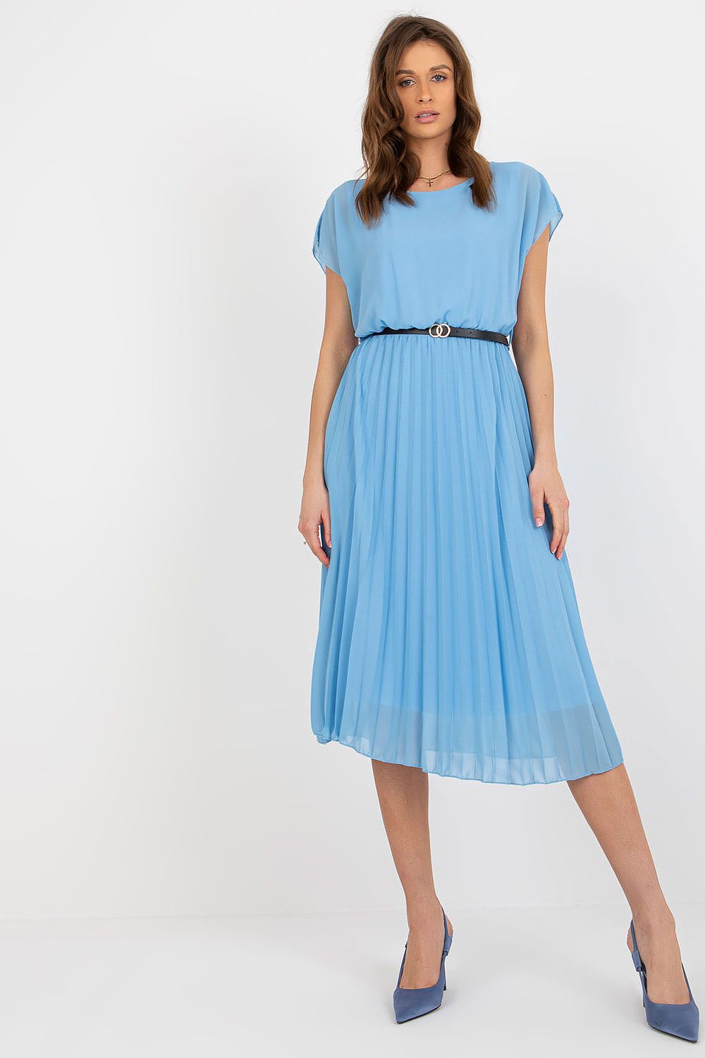 Italy Moda Daydress Colorful Flared Summer Dress - Vibrant Short-Sleeve Chic blue one-size-fits-all