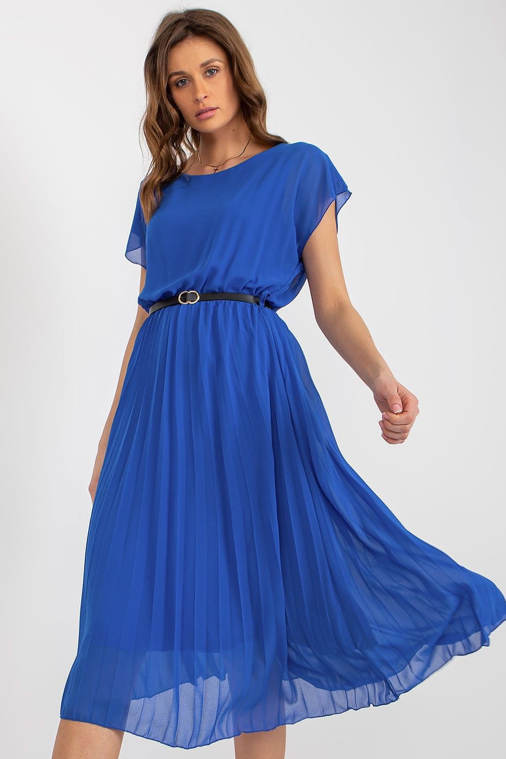 Italy Moda Daydress Colorful Flared Summer Dress - Vibrant Short-Sleeve Chic blue 2 one-size-fits-all