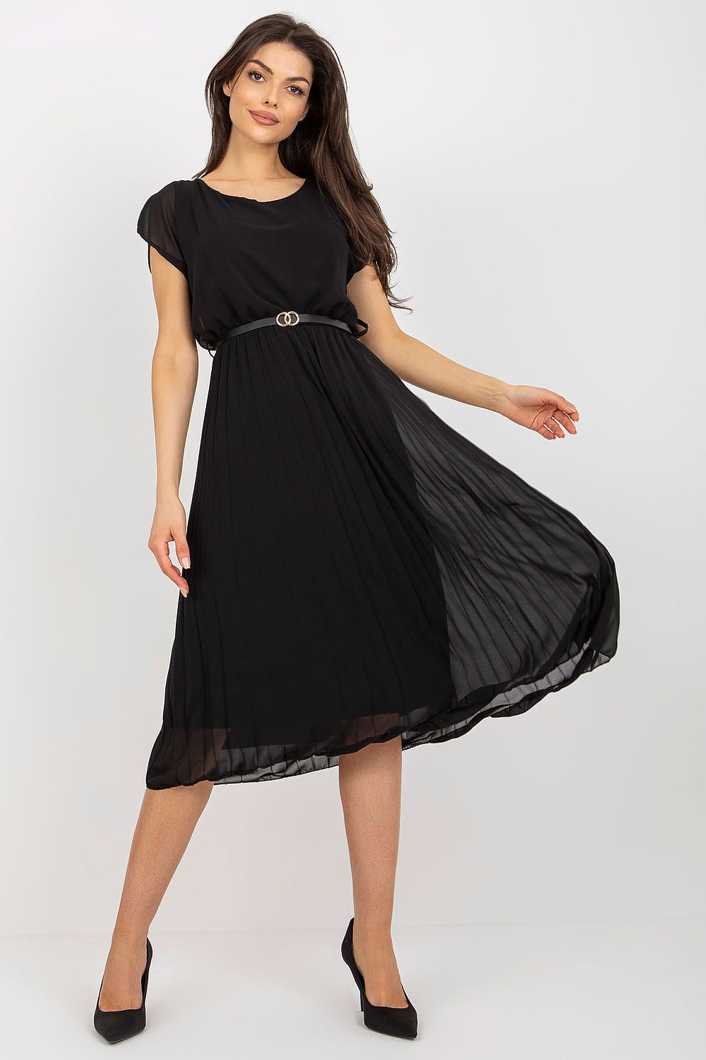 Italy Moda Daydress Colorful Flared Summer Dress - Vibrant Short-Sleeve Chic black one-size-fits-all