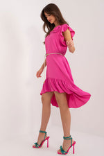 Italy Moda Flared Asymmetrical Day Dress