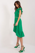 Italy Moda Flared Asymmetrical Day Dress