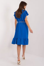 Italy Moda Flared Asymmetrical Day Dress