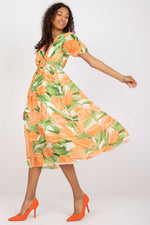 Italy Moda Summer Frilled Daydress with Envelope Neckline