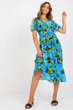 Italy Moda Summer Frilled Daydress with Envelope Neckline black one-size-fits-all
