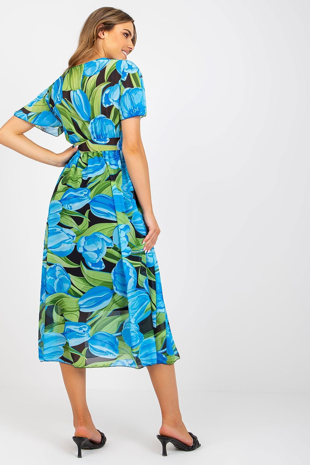 Italy Moda Summer Frilled Daydress with Envelope Neckline