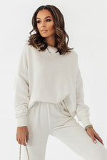 IVON Classic Oversized Sweatshirt in Trendy Seasonal Colours beige