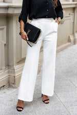 IVON Jinny Straight-legged Cropped Pants Light Beige