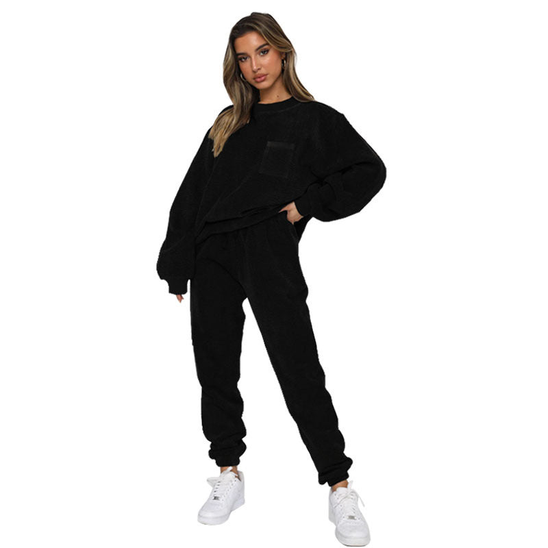 Kate Long Sleeve Ladies Loungewear Two-piece Loungewear Set | 7 Colours Black